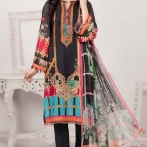 3 PC Unstitched Printed Chiffon Suit BM-102