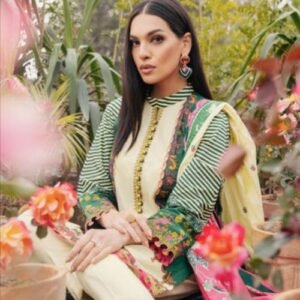 3PC Unstitched Embroidered Printed Lawn Suit With Printed Lawn Dupatta CL-948