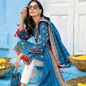 3PC Unstitched Printed Lawn Suit With Printed Lawn Dupatta CL-1255