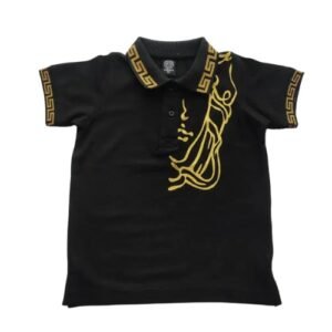 Boys Premium Solid Polo Shirt Black Alpona Art