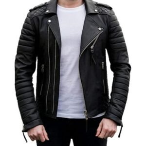 Men Leather Jacket - Lambskin Motorcycle Biker, Moto Riding & Racing Jacket